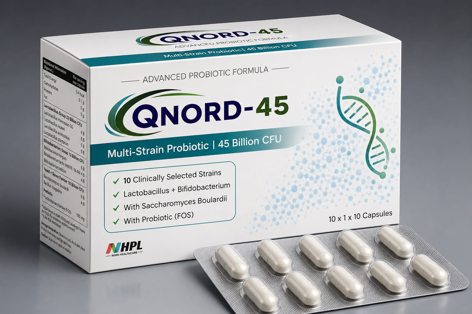 QNORD-45 Multi-Strain Probiotic Capsules